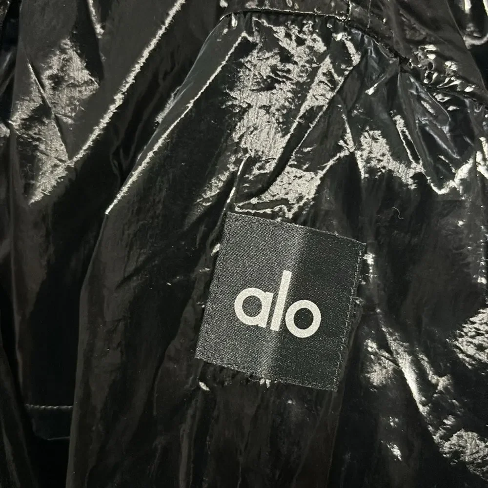 Alo yoga NEW Metallic Break Line Trench black XS